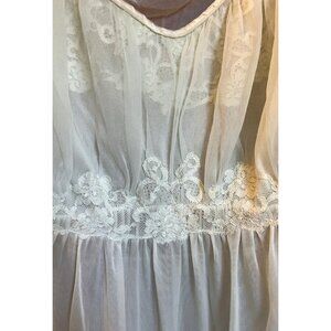 38 Vanity Fair single chiffon lace bodice nightgown gown Pale pink